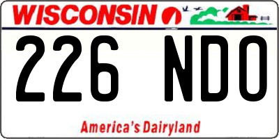 WI license plate 226NDO