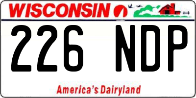 WI license plate 226NDP
