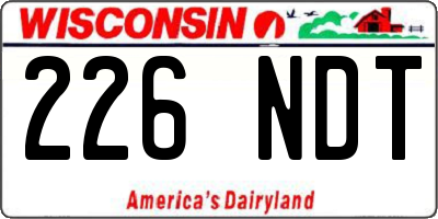 WI license plate 226NDT