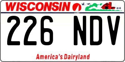 WI license plate 226NDV