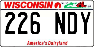 WI license plate 226NDY