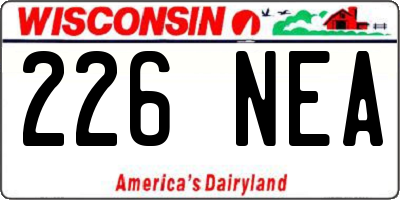 WI license plate 226NEA