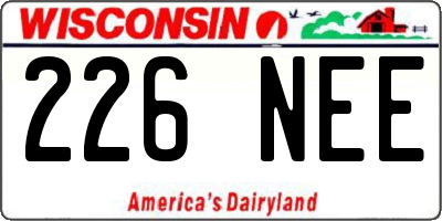 WI license plate 226NEE