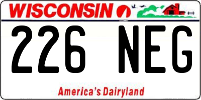 WI license plate 226NEG