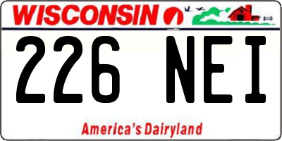 WI license plate 226NEI