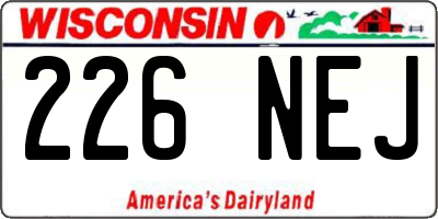 WI license plate 226NEJ