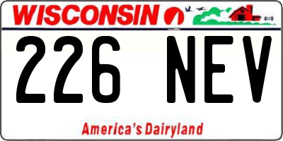 WI license plate 226NEV