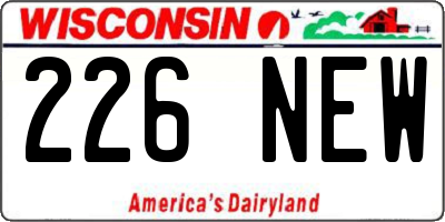 WI license plate 226NEW