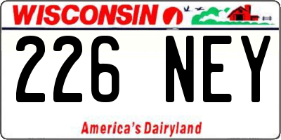 WI license plate 226NEY