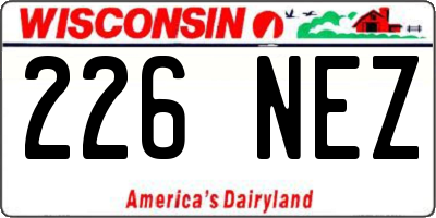 WI license plate 226NEZ