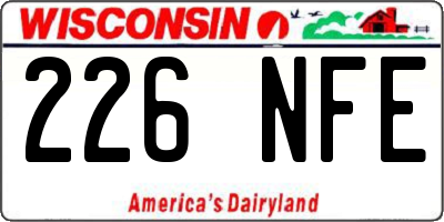WI license plate 226NFE