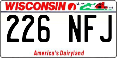 WI license plate 226NFJ