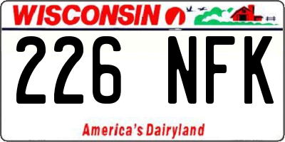 WI license plate 226NFK