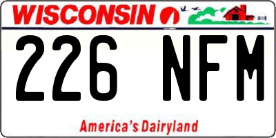 WI license plate 226NFM