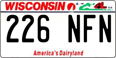 WI license plate 226NFN