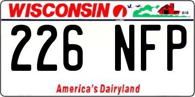 WI license plate 226NFP