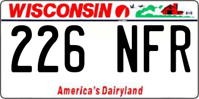 WI license plate 226NFR