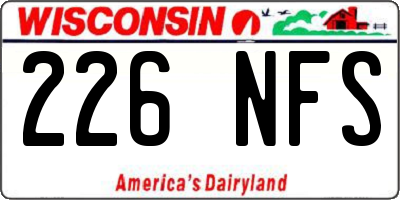 WI license plate 226NFS