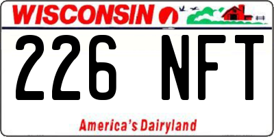 WI license plate 226NFT