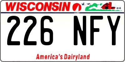 WI license plate 226NFY