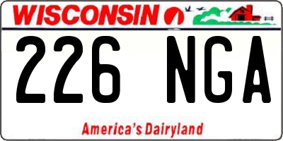 WI license plate 226NGA