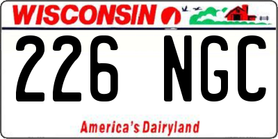 WI license plate 226NGC