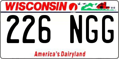 WI license plate 226NGG