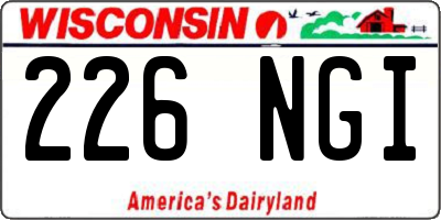 WI license plate 226NGI