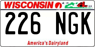 WI license plate 226NGK