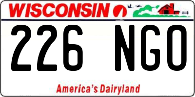 WI license plate 226NGO
