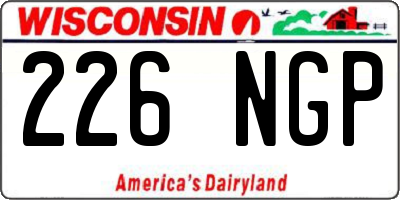 WI license plate 226NGP