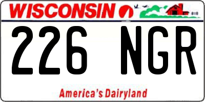 WI license plate 226NGR
