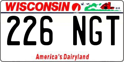 WI license plate 226NGT