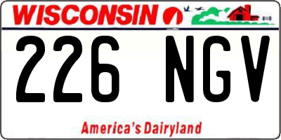 WI license plate 226NGV
