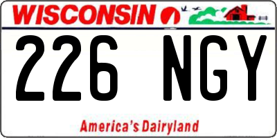 WI license plate 226NGY