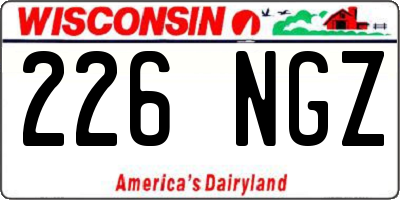 WI license plate 226NGZ