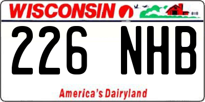 WI license plate 226NHB