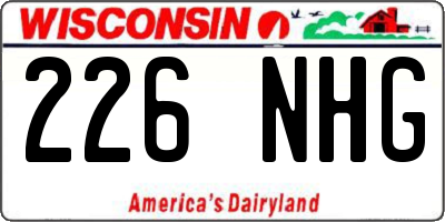 WI license plate 226NHG