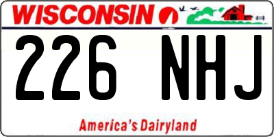 WI license plate 226NHJ