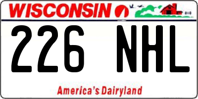 WI license plate 226NHL