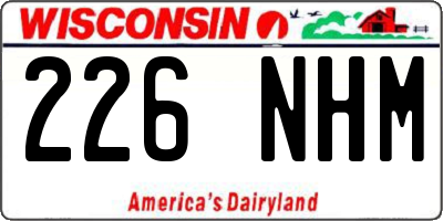 WI license plate 226NHM