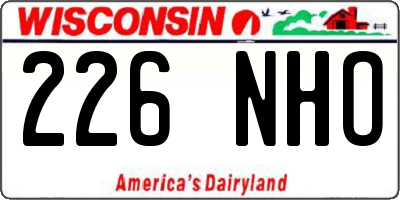 WI license plate 226NHO