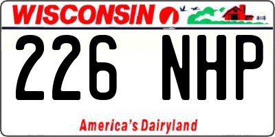 WI license plate 226NHP