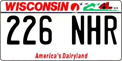 WI license plate 226NHR