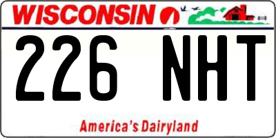 WI license plate 226NHT