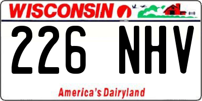 WI license plate 226NHV