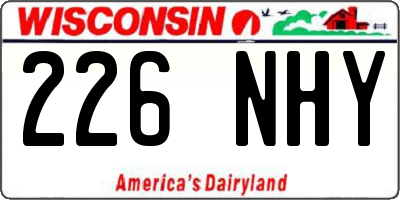 WI license plate 226NHY
