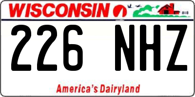 WI license plate 226NHZ