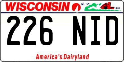 WI license plate 226NID