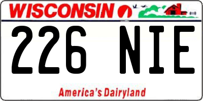 WI license plate 226NIE